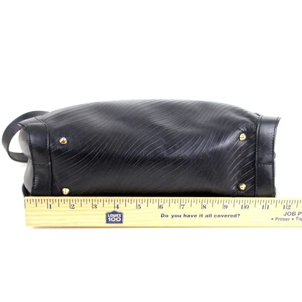 AUTHENTIC Mark Cross ITALY BLACK GENUINE LEATHER SHOULDER BAG X-BODY HANDBAG